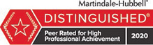Martindale - Hubbell Distinguished | Peer Rated For High Professional Achievement - 2020