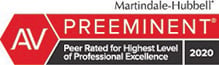 Martindale - Hubbell AV Preeminent | Peer Rated For Highest Level Of Professional Excellence - 2020